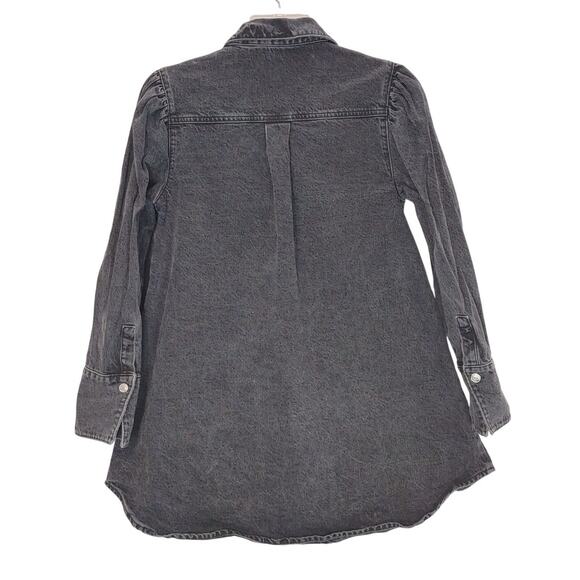 ASOS Design Puff Sleeve Long Sleeve Denim Shirt Dress Mini Button Up US 4 - Picture 2 of 6